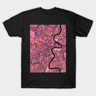 Winnipeg Map Pattern in Purple & Pink T-Shirt